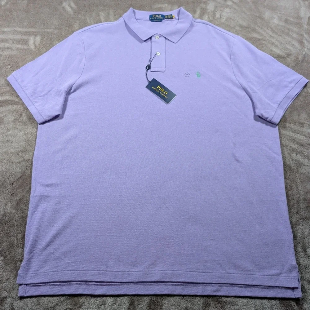 Polo Ralph Lauren Polo Shirt Men XXL Purple Classic Fit Short Sleeve Logo NEW